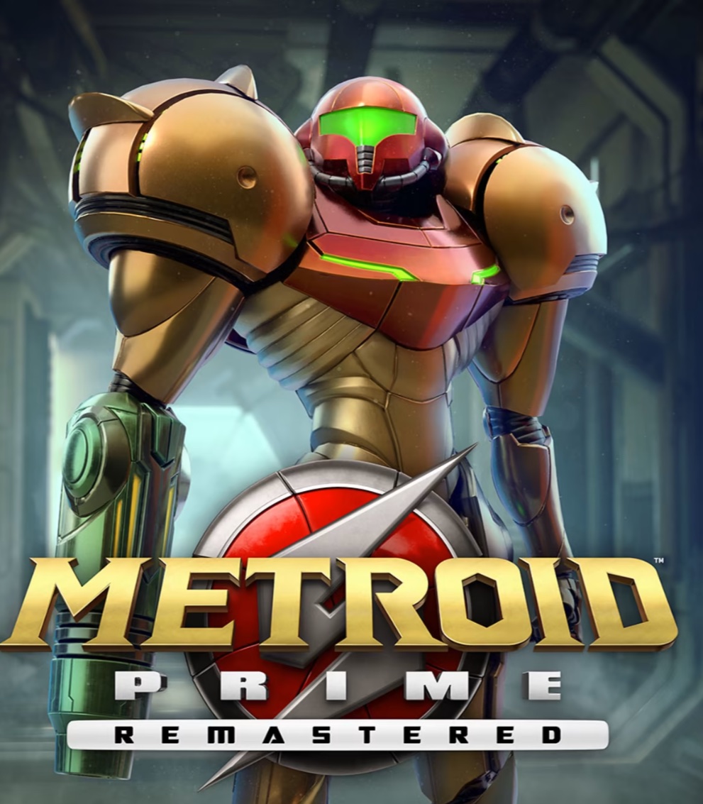Samus Aran on the cover of Metroid Prime Remastered